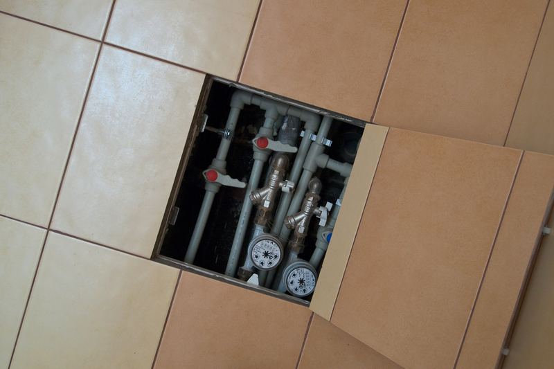 Water supply, Piping, Plastic pipes in bathroom, Water meters, Rostov-on-Don, Russia